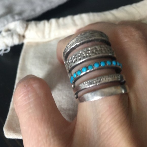 Pamela love ring sterling silver with tourquoise inlay - Picture 7 of 13